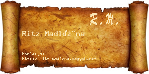 Ritz Madléna névjegykártya